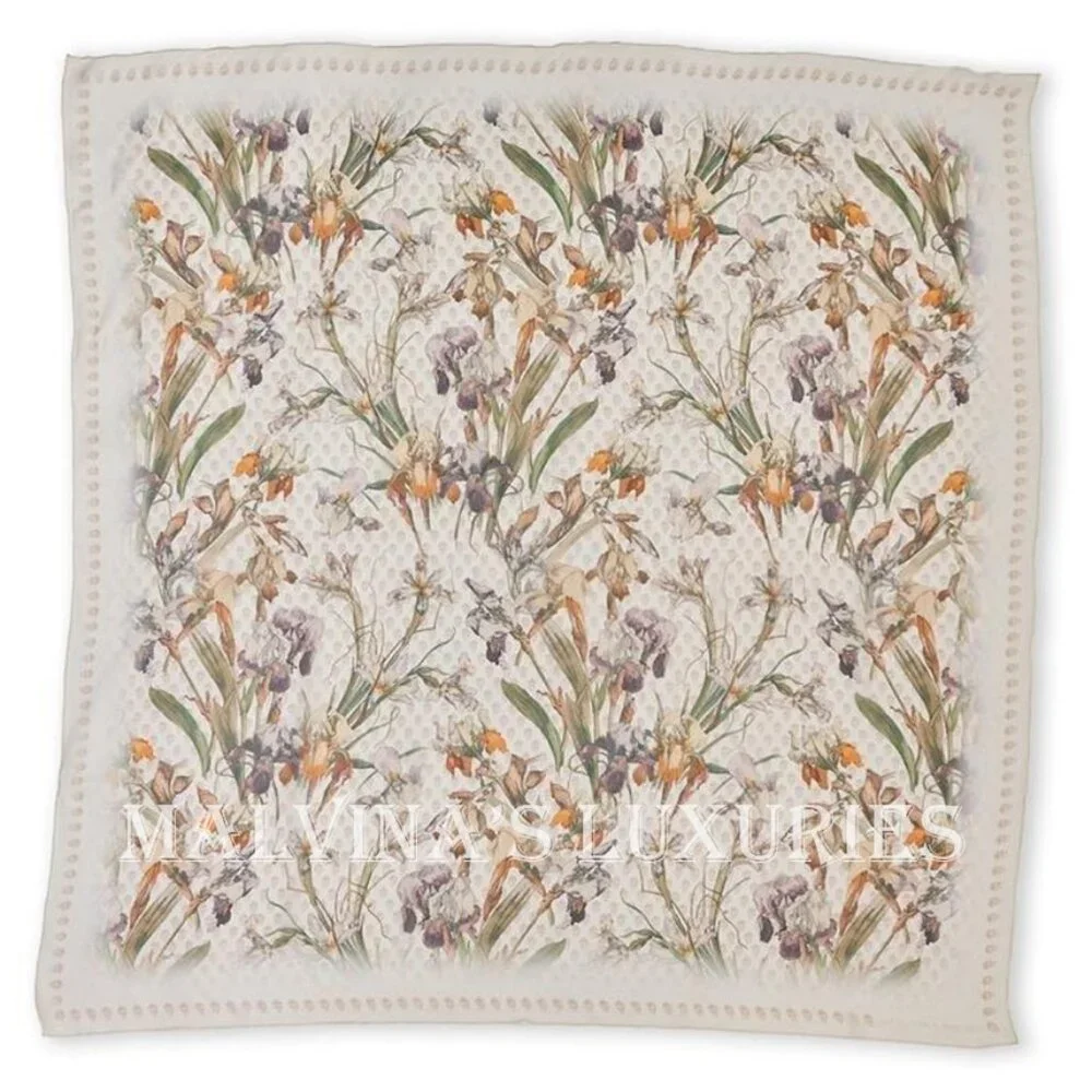 ALEXANDER MCQUEEN SCARF WILD IRIS SKULL PRINT SILK 54